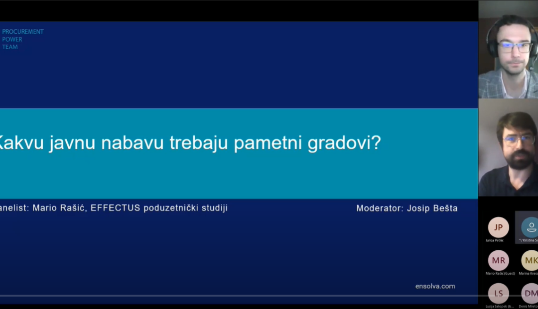 EFFECTUS-ov predavač održao webinar: “Kakvu javnu nabavu trebaju pametni gradovi?