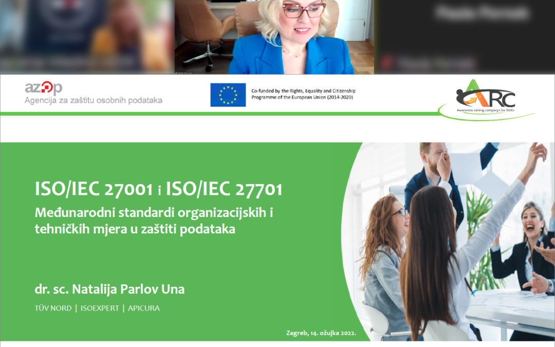 Dr. sc. Natalija Parlov Una održala predavanje o GDPR-u i informacijskoj sigurnosti za AZOP i HUP