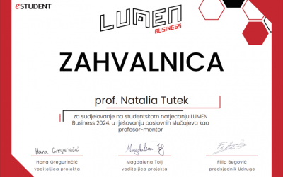 Dr.sc. Natalia Tutek: profesor mentor na LUMEN Business 2024.