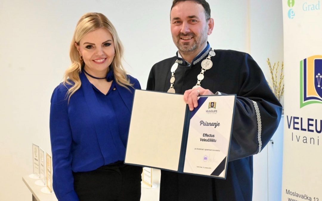 EFFECTUS veleučilištu uručeno priznanje za otvorenost i spremnost na suradnju