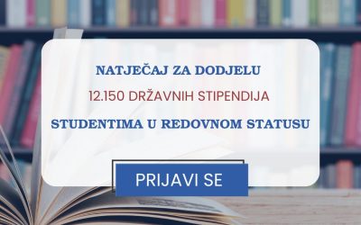 Ministarstvo znanosti, obrazovanja i mladih raspisalo natječaj za 12.150 državnih stipendija