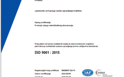Potvrđena kvaliteta sustava upravljanja kvalitetom na EFFECTUS veleučilištu
