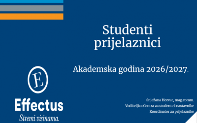 Orijentacijski sastanak za studente prijelaznike na EFFECTUS veleučilištu